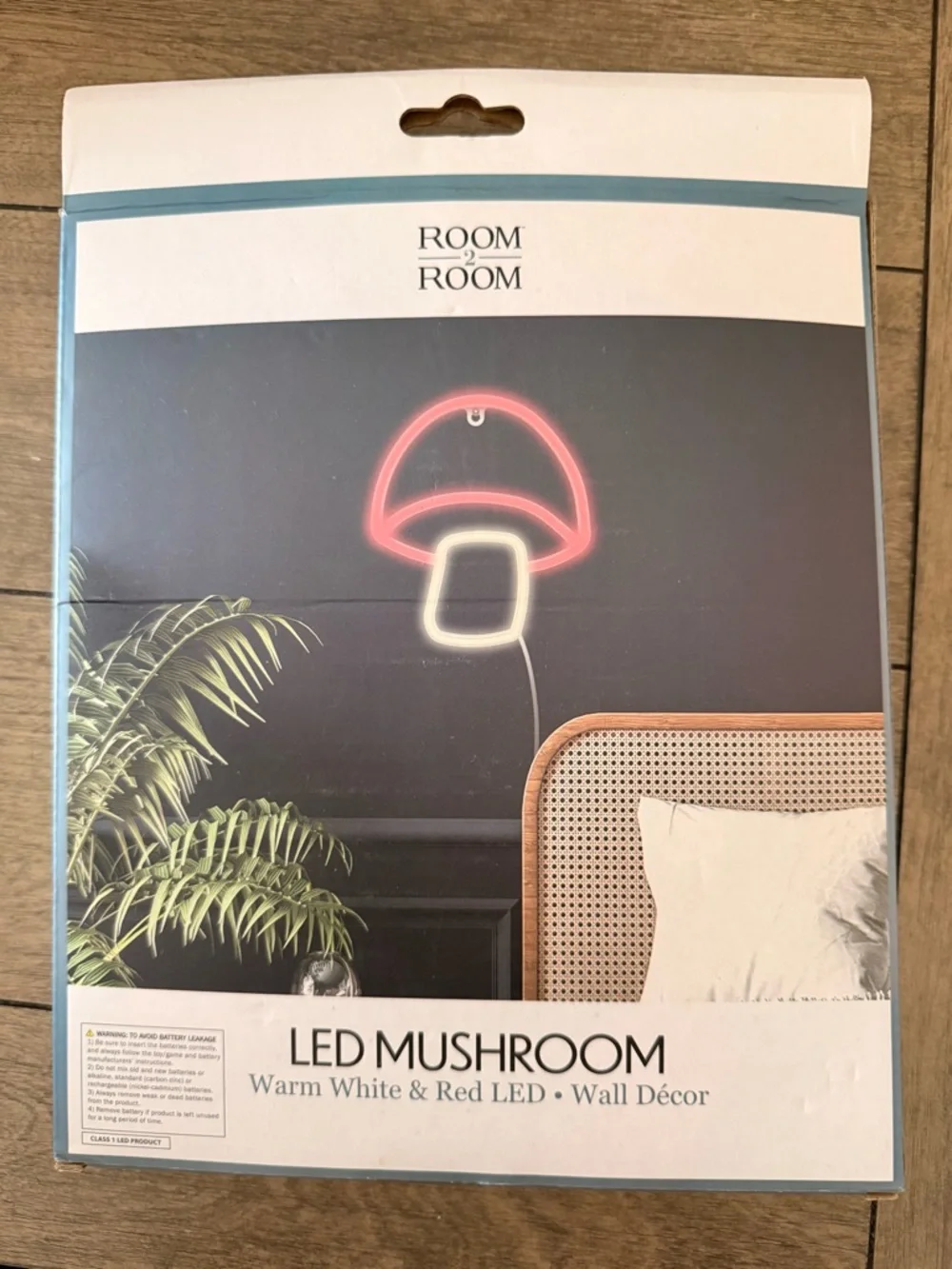 Room to Room LED Mushroom Wall Décor - Red & Warm White